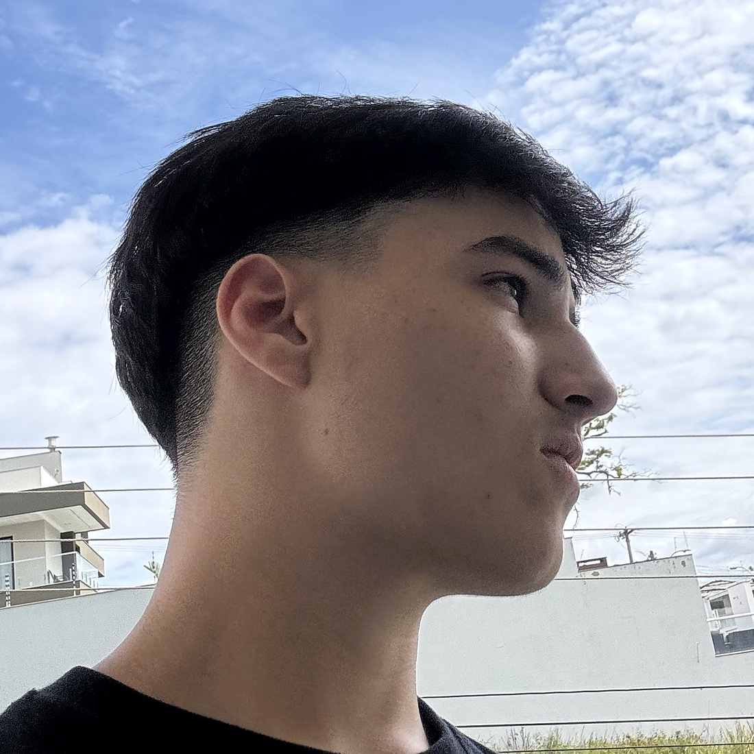 Foto de perfil de Arthur Stingnel Sousa, em preto e branco